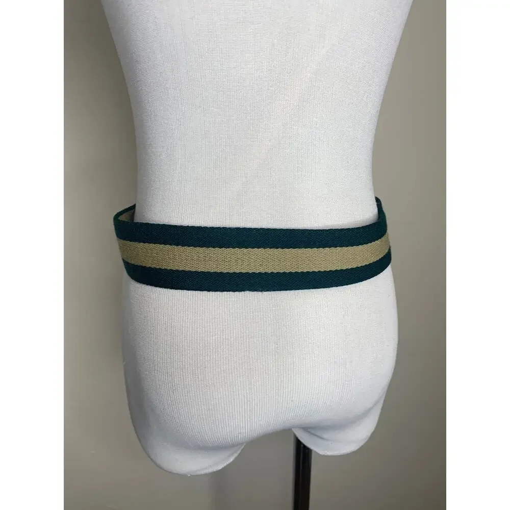 Green Tan Twill Leather Belt 1.75